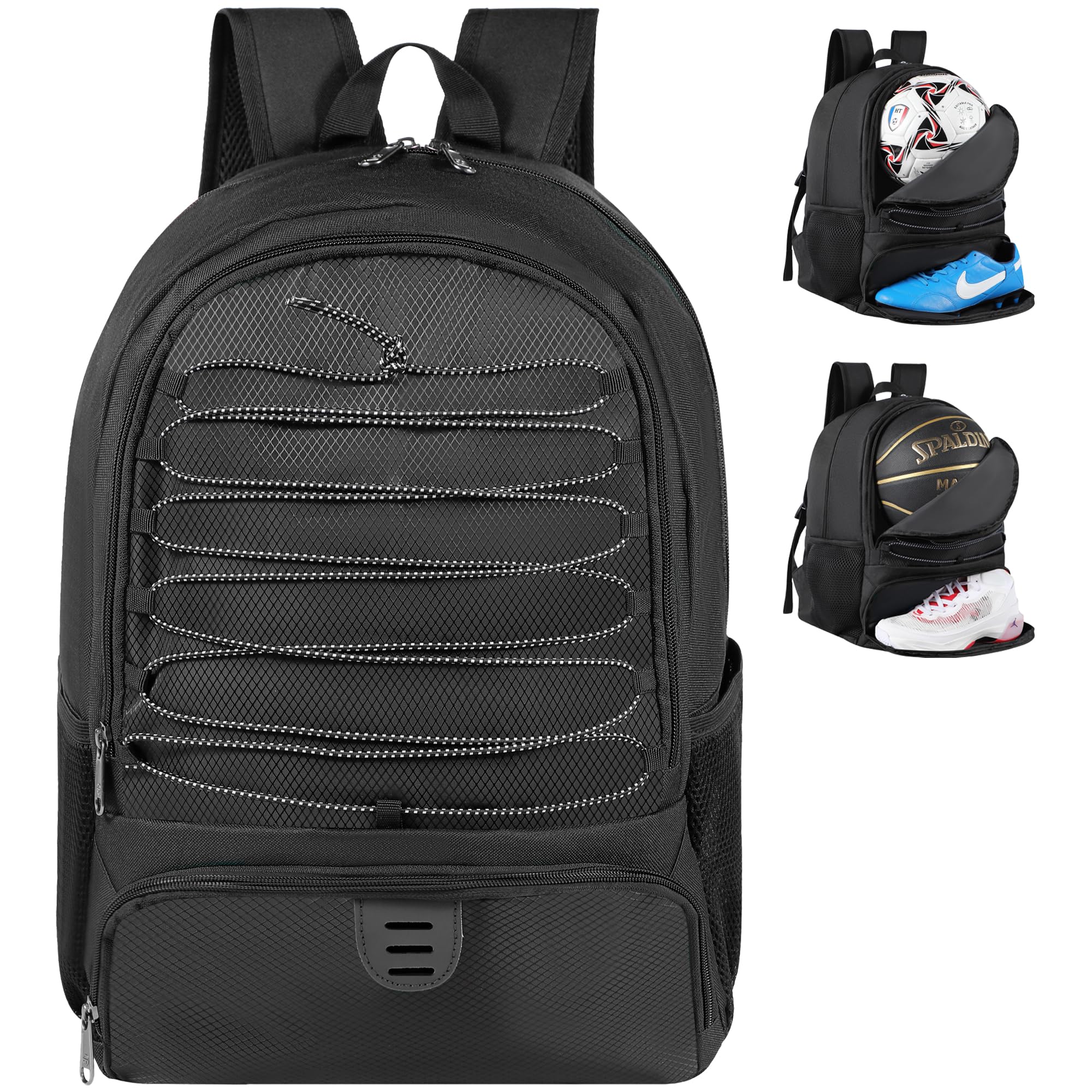 30L Lightweight Breathable Basketball Backpack for Men & Women - Sports Bag with Separate Ball & Shoe Compartments - Perfect for Basketball, Soccer, Volleyball, Football, Gym, School & Travel