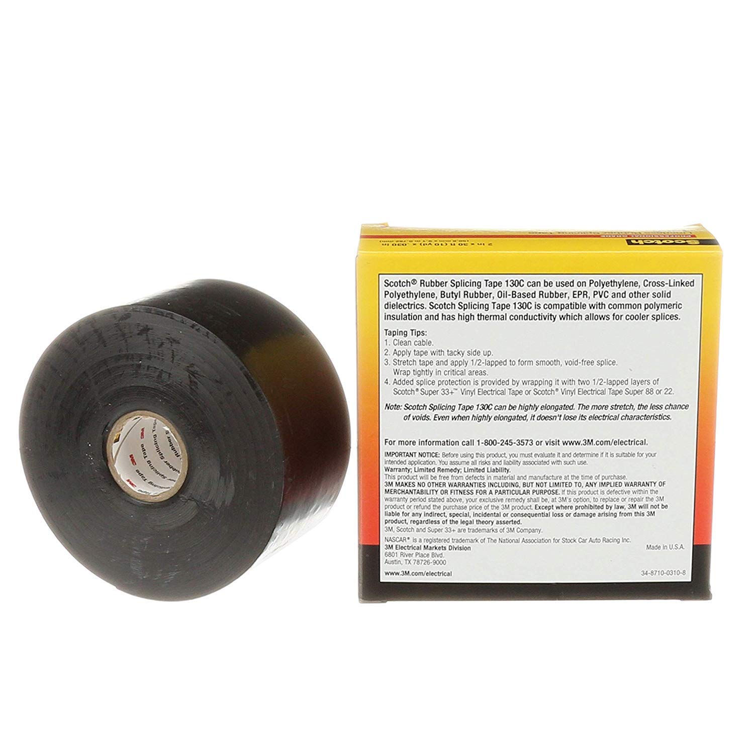 Scotch Linerless Rubber Splicing Tape - High Strength Adhesive for Paper, Film & Packaging - Ideal for Industrial, Printing & DIY Projects