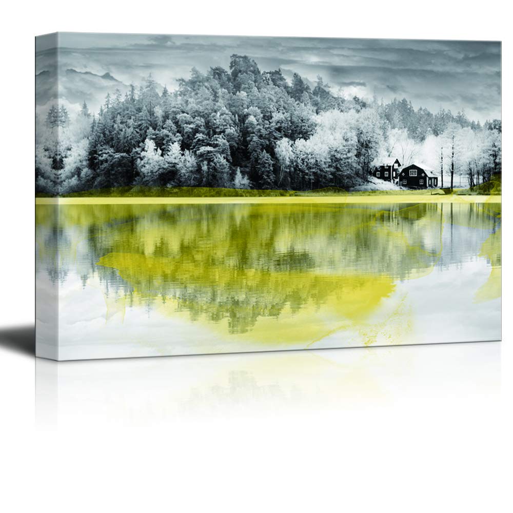 Black and White Scenery Canvas Wall Art - 32x48 Inch Framed Painting Print for Bedroom, Living Room Decor | Modern Home Wall Decorations | Perfect for Housewarming Gifts & Interior Design
