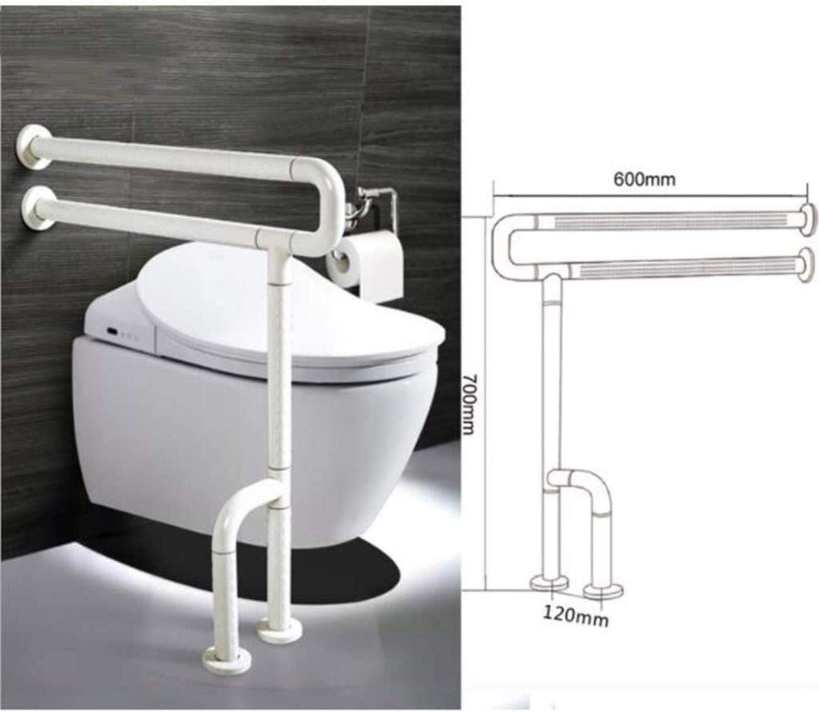 Non-Slip Bathroom Safety Handrail - Yellow Adjustable Toilet Handle for Elderly & Disabled, ADA Compliant Shower Grab Bar - Perfect for Bathroom Safety & Fall Prevention in Homes & Assisted Living Facilities