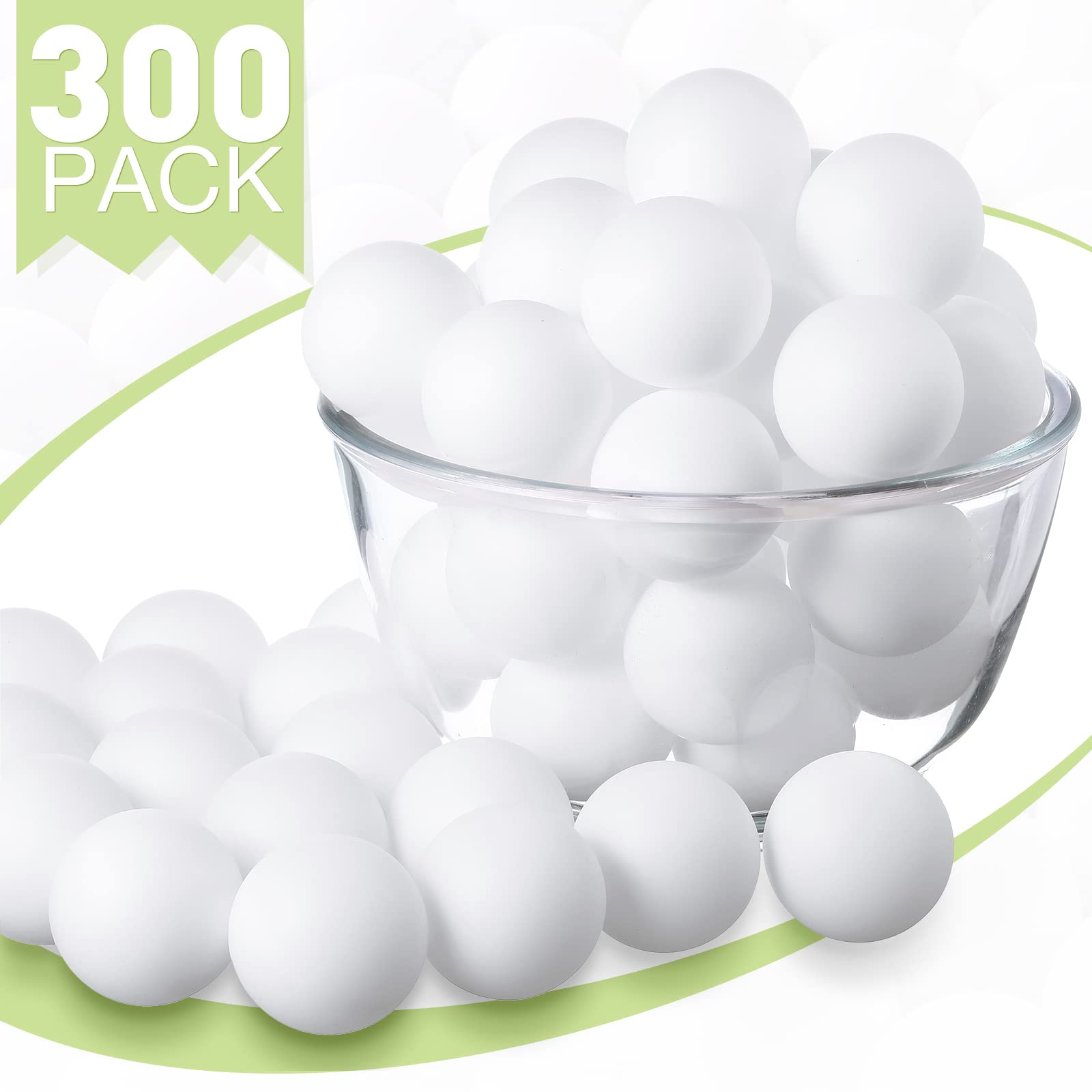 Lewtemi 300 Pack 2.4g 40mm Ping Pong Balls - High Bounce Plastic Table Tennis Balls for Beer Pong, Party Games, Sports & Arts & Crafts | Perfect for Indoor/Outdoor Activities, Decorations & Entertainment