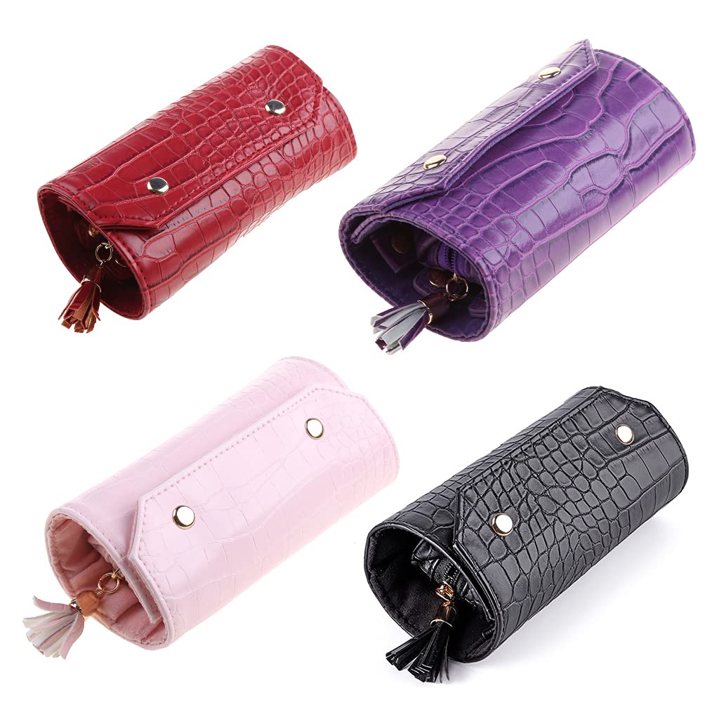 Portable Travel Jewelry Organizer Box - PU Leather Jewelry Storage Pouch for Rings, Earrings & Necklaces - Compact Jewelry Case for Women - Perfect for Travel, Home & Gift Giving