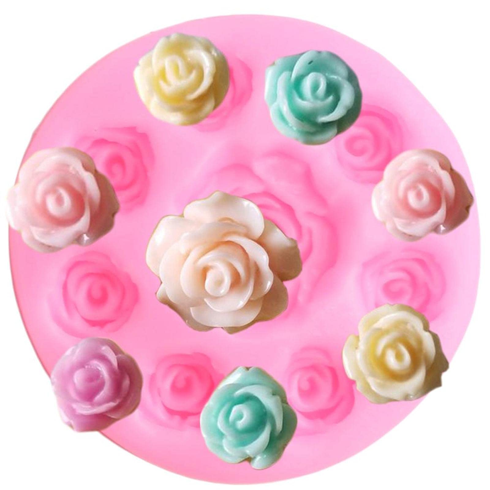 Premium Silicone Baking Mold Set - Mini Rose Flower Chocolate Candy Clay Molds for Cupcake Toppers, Fondant Decorations & DIY Cake Decorating | Perfect for Home Baking, Party Treats & Wedding Desserts