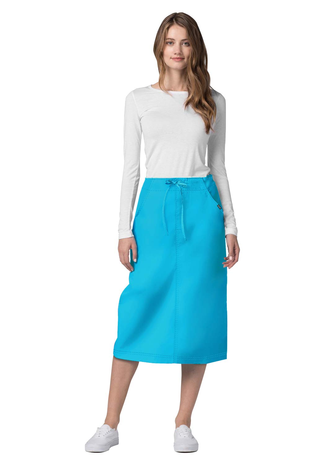 Adar Women's Universal Mid-Calf Scrub Skirt with Drawstring Waist - Comfortable Medical Uniform for Nurses, Doctors & Healthcare Professionals | Perfect for Hospitals, Clinics & Dental Offices