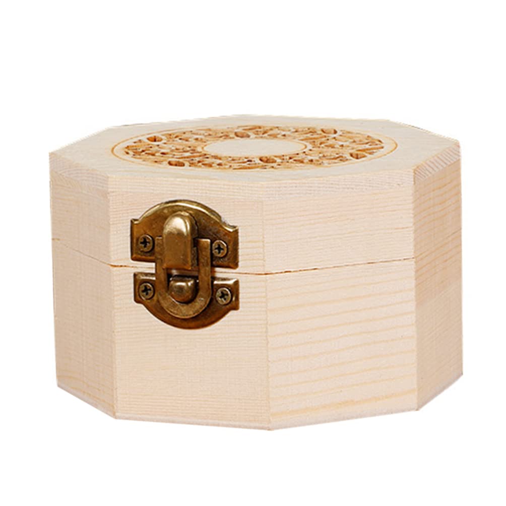 Wooden Octagonal Tea Cake Holder - Gift Box for Desserts & Parties
