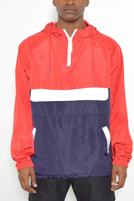 Stylish Color Block Anorak Jacket - Waterproof Windbreaker Pullover for Men & Women | Perfect for Hiking, Camping & Outdoor Adventures