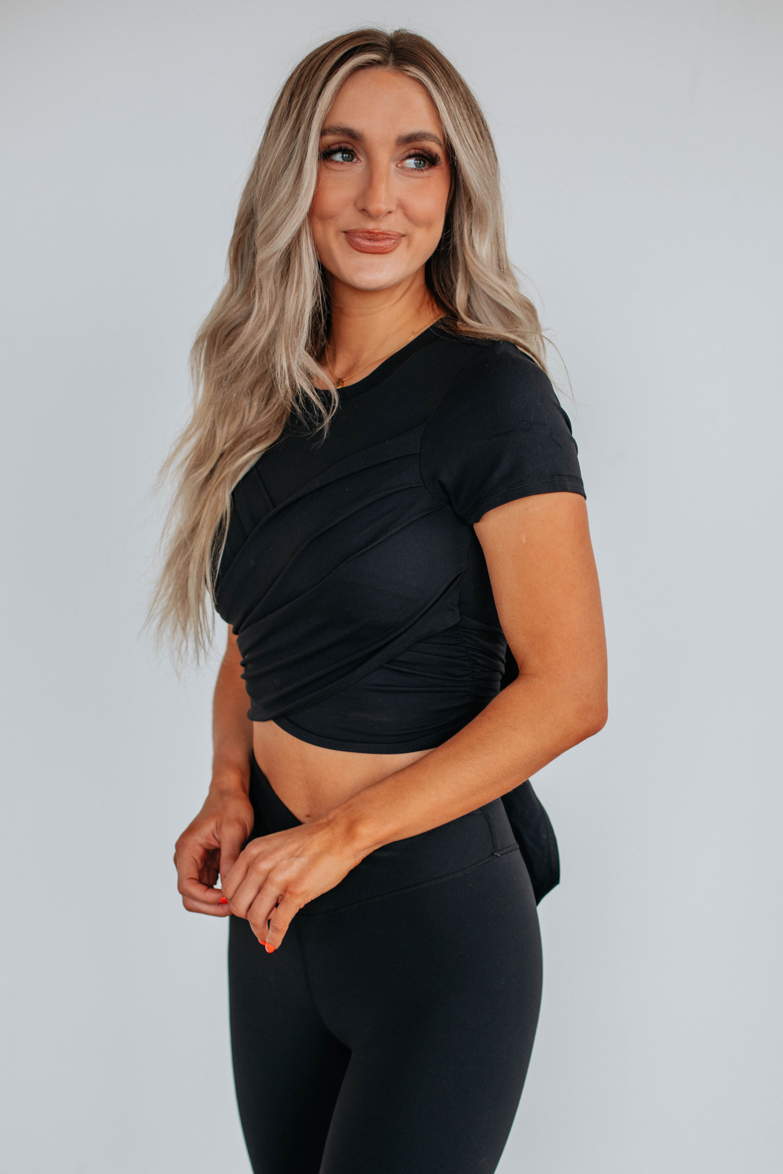 Alita Women's Twist Front Top - Black | Stylish & Comfortable Blouse for Casual Wear, Office, and Date Night