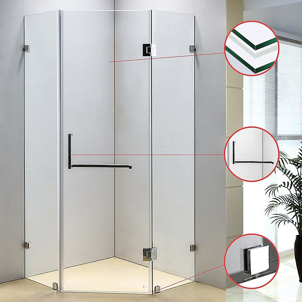 10mm Frameless Glass Shower Screen 1000x1000mm - Premium Bathroom Enclosure by Della Francesca | Perfect for Modern Walk-in Showers and Spa Bathrooms