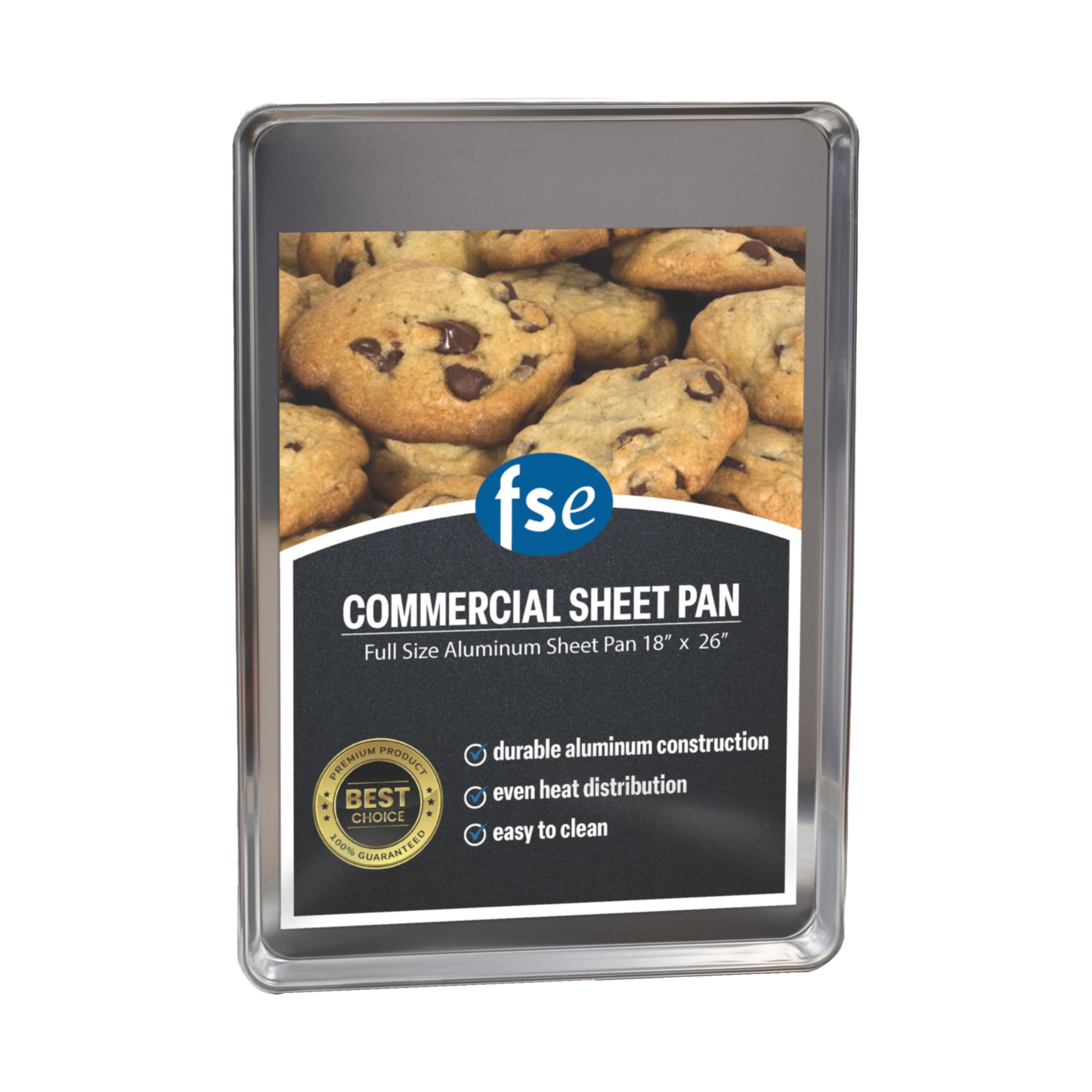 Commercial Aluminum Sheet Pan 18x26 Inches - Heavy Duty 12 Gauge Full Size Bun Pan for Baking, Roasting & Food Prep - Fits Standard Ovens - Restaurant & Bakery Essential (Silver)