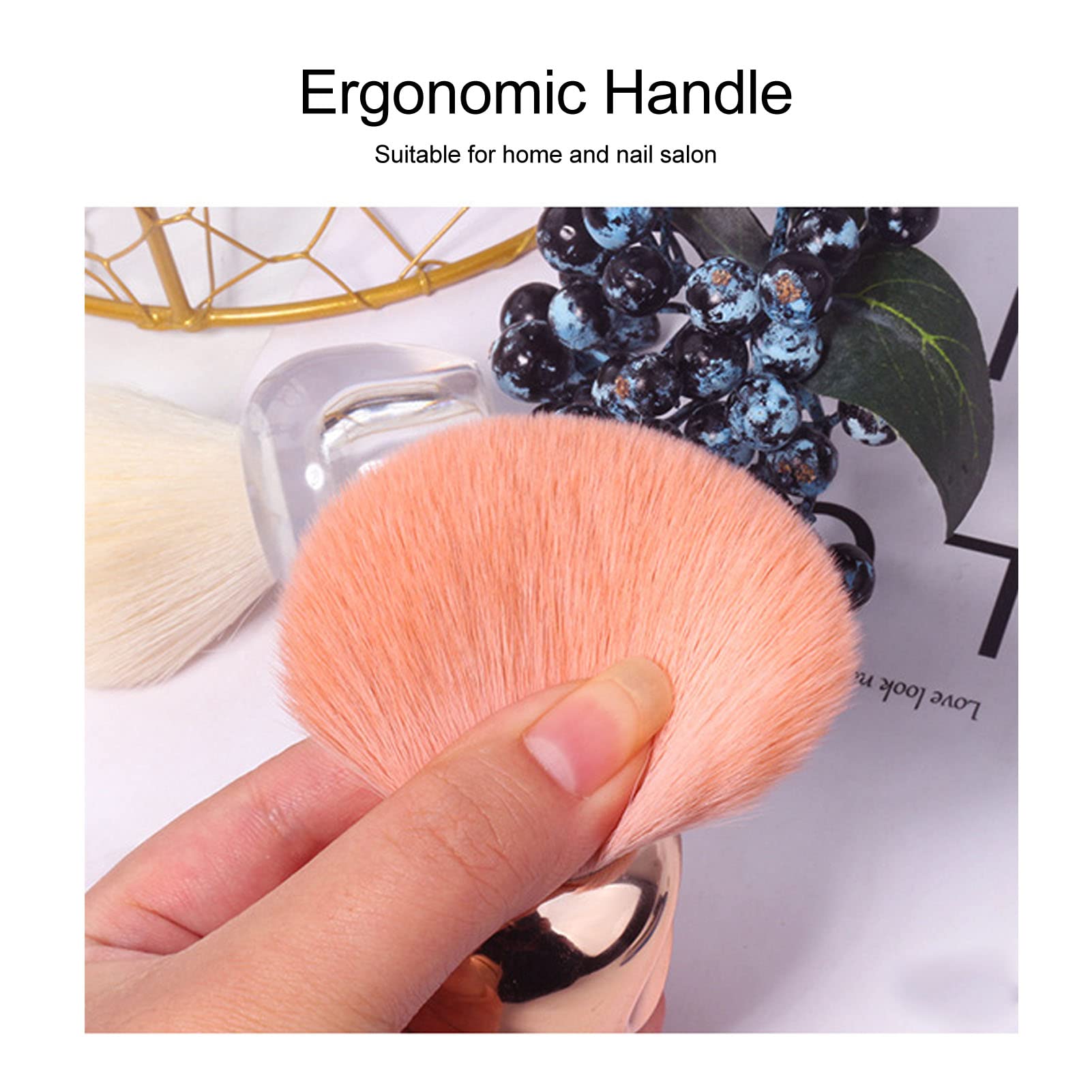 2Pcs Professional Neck Dust Brush for Barbers - Soft Hair & Face Duster with Ergonomic Handle - Perfect for Hair Salons, Nail Salons & Home Use - Removes Dust, Dirt & Debris Easily - Ideal for Barber Tools, Makeup Application & Cleaning Small Areas