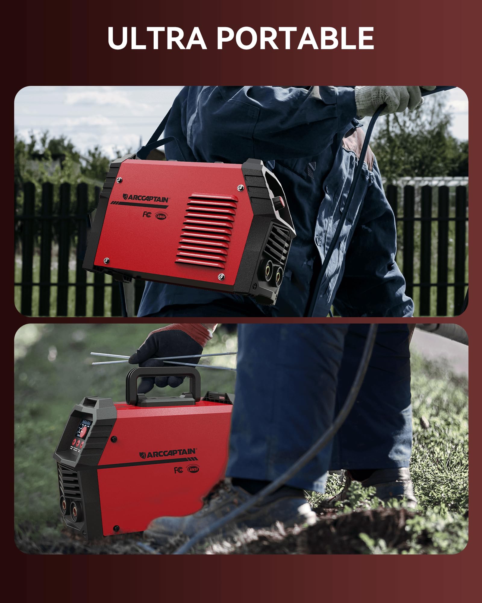 ARCCAPTAIN 110V/220V 160Amp IGBT Inverter Stick Welder - Portable MMA Welding Machine with Synergic Control, Large LED Display, Lift TIG, Hot Start, Arc Force & Anti-Stick - Ideal for Home DIY, Metal Fabrication, Auto Repair & Construction Projects