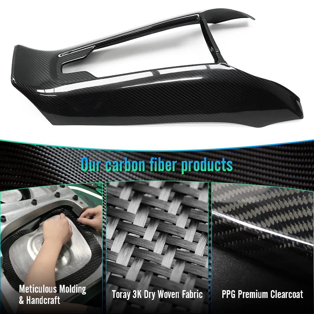 Carbon Fiber Wireless Charging Dock & Center Console Cover for Chevrolet Corvette C8 Stingray (2020-2024) - High Gloss Black | Interior Upgrade for Z51 & Z06 Models | Perfect for Road Trips & Daily Commuting