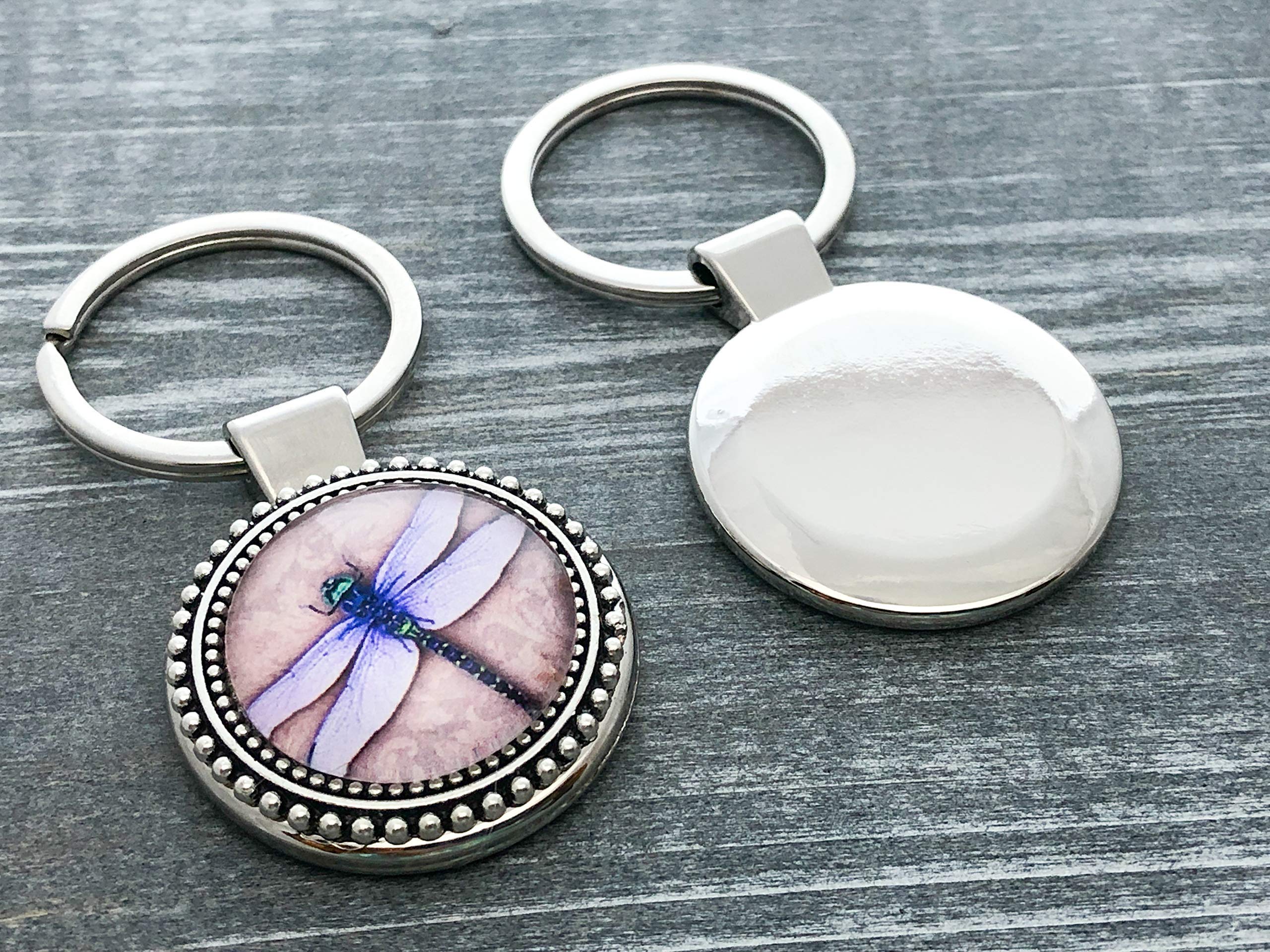 Handmade Lavender Dragonfly Keychain for Women - Cute Gifts for Her, Unique Accessories for Purse, Bag, Keys - Perfect for Birthday, Anniversary, Mother's Day