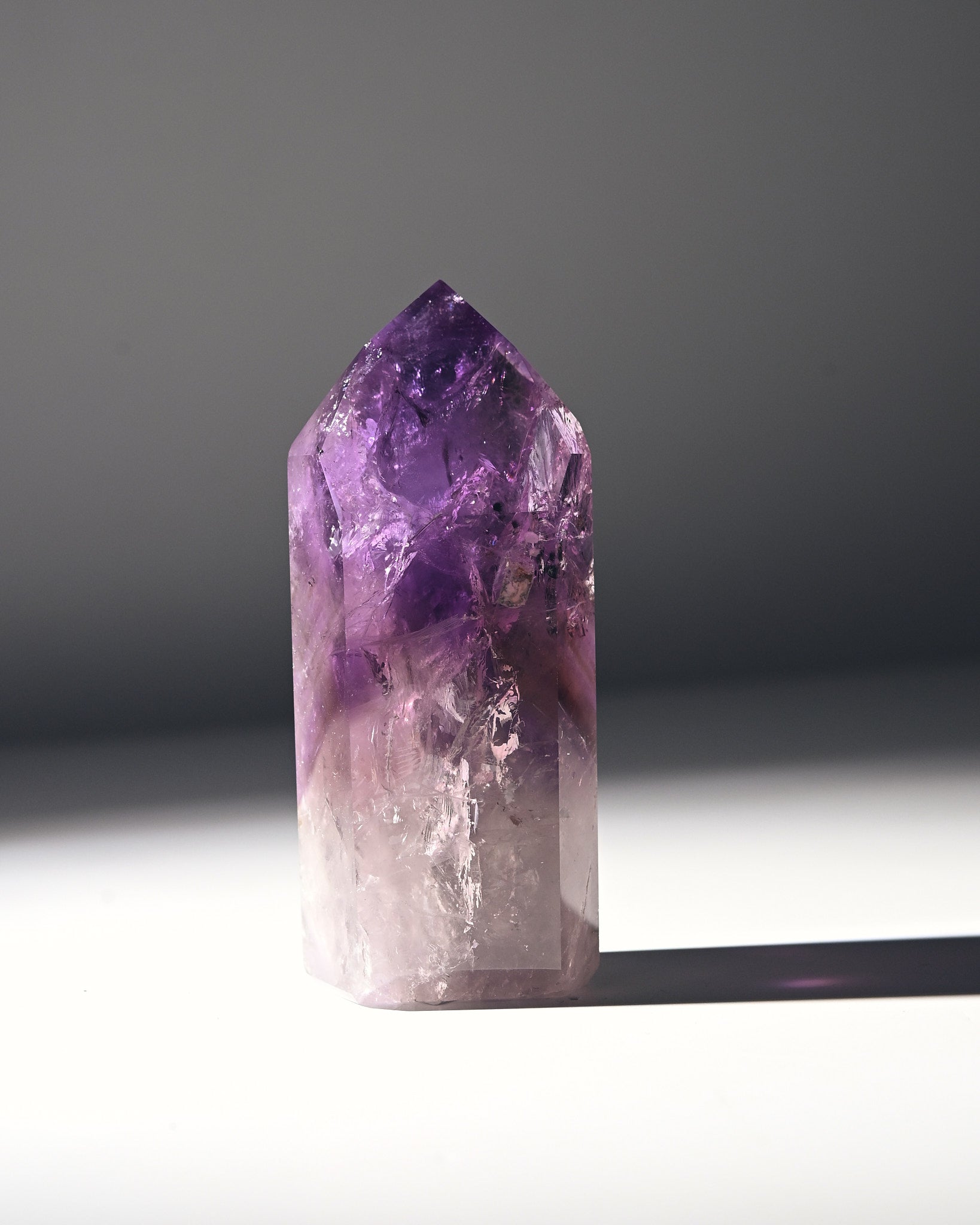 Natural Bahia Amethyst Phantom Tower - 3.5 Inch Healing Crystal Point for Meditation, Reiki, and Home Decor | Spiritual Energy Stone for Yoga & Feng Shui