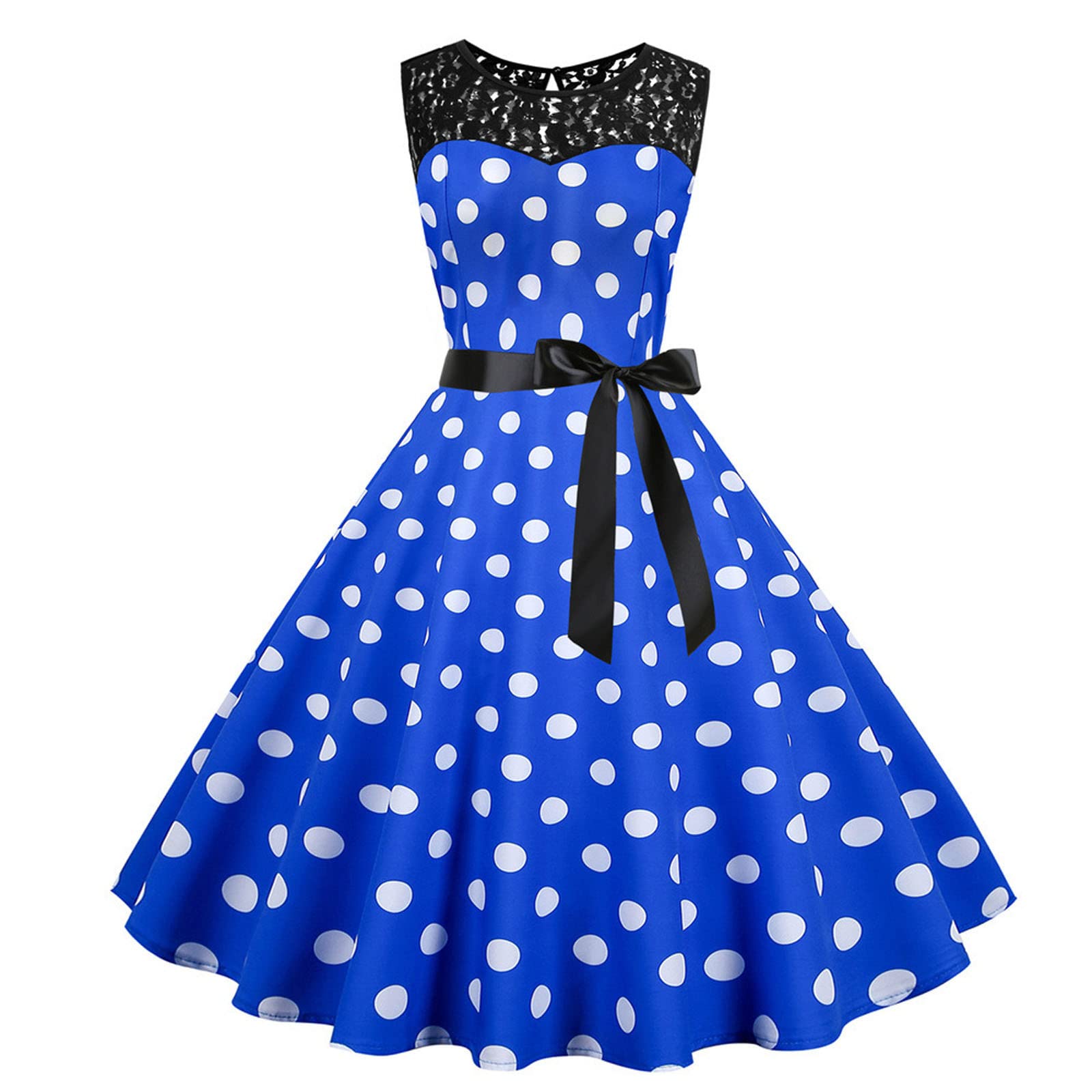 Vintage 1950s Rockabilly Swing Dress for Women - Lace Cocktail Party Dress with Pockets | Retro Prom, Swing Dance & Special Occasion Outfit