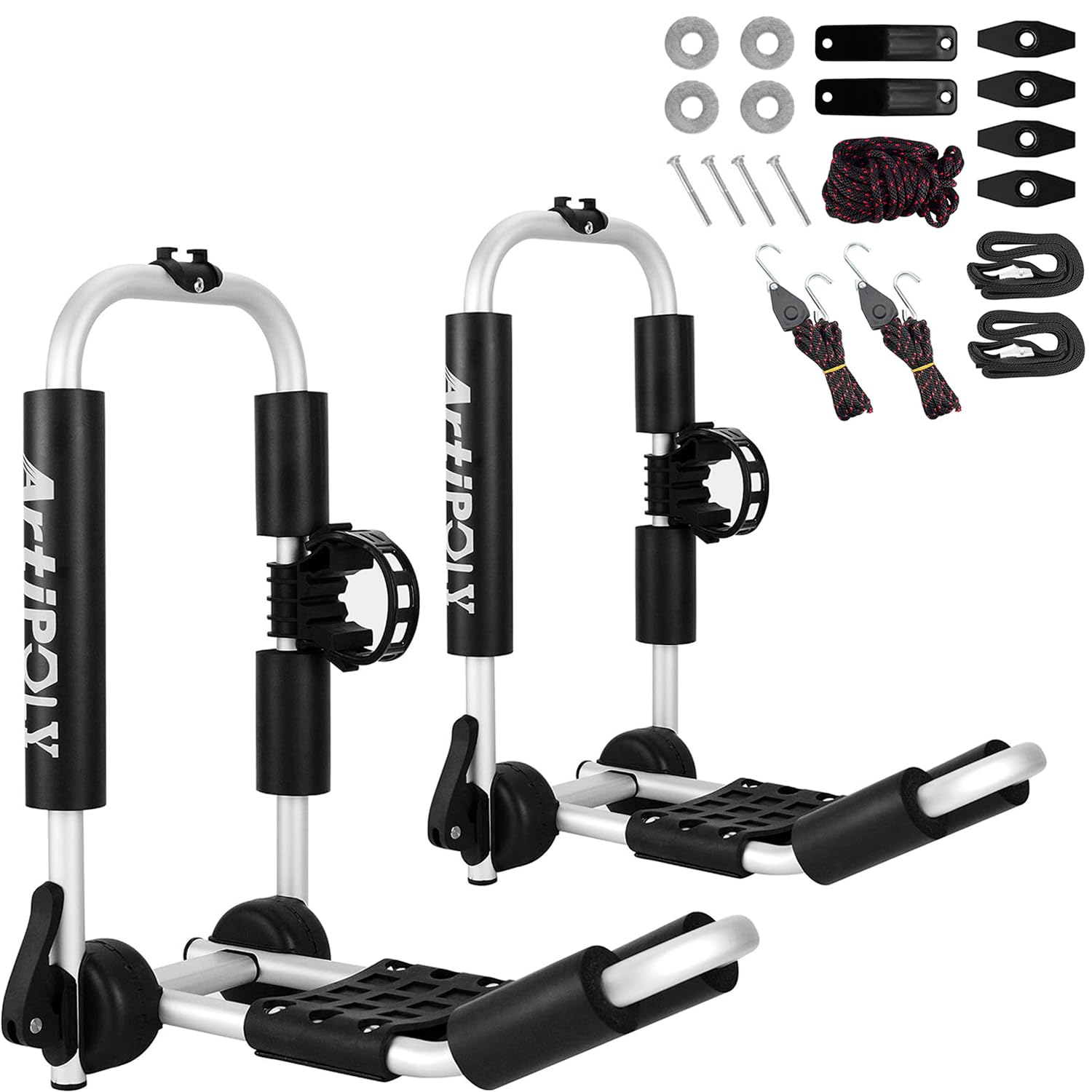 Premium Kayak & Canoe Roof Rack Carrier - J-Bar with Paddle Holder for SUV, Car & Truck | Easy Mount for Kayak, Canoe, SUP, Surfboard & Ski | Secure Transport for Water Sports & Outdoor Adventures
