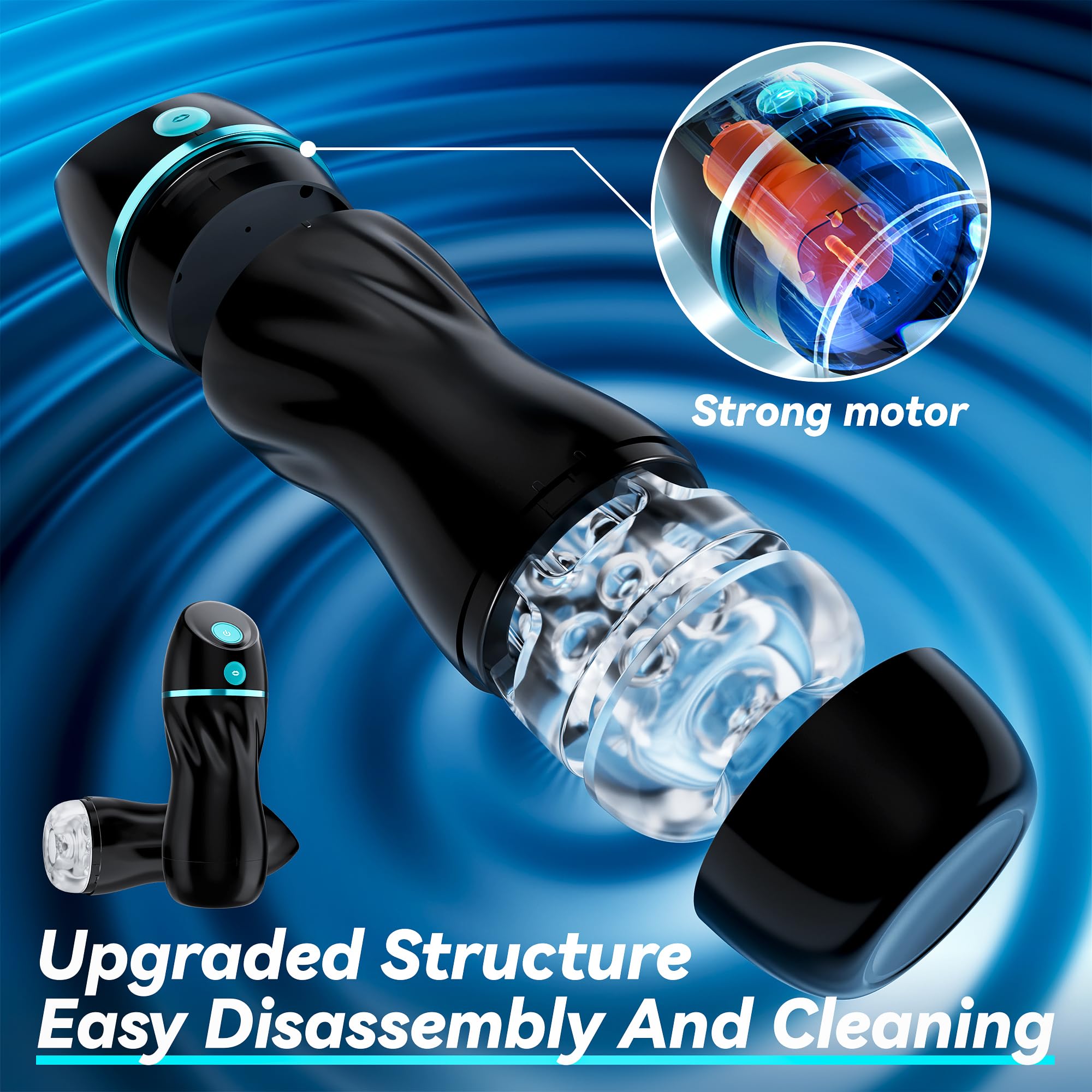 Upgraded Automatic Male Masturbator - 7 Vibration & Suction Modes, Hands-Free Pocket Pussy with 3D Realistic Texture | Blowjob Toy for Men | Adult Sex Toys for Solo Pleasure & Couples Play | Perfect for Travel, Discreet Use & Enhancing Intimacy