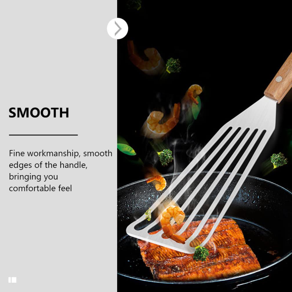 2-Piece Stainless Steel Steak Spatula Set - Heat-Resistant BBQ & Cooking Utensil for Grilling, Flipping Burgers & Pancakes - Heavy Duty Kitchen Tool for Home Chefs & Outdoor Cooking