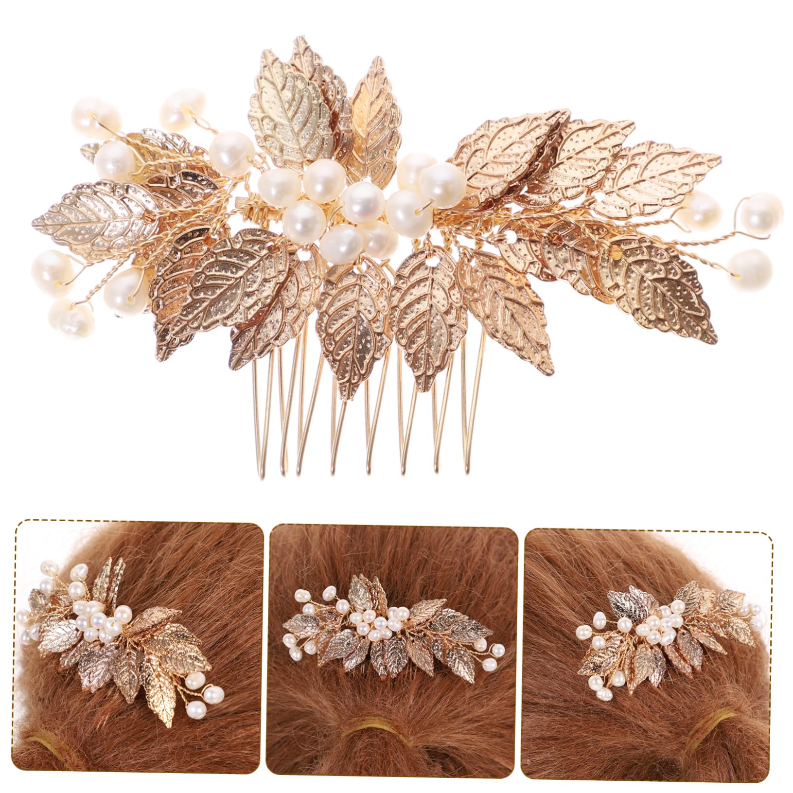 Elegant Rhinestone Bridal Hair Clips for Women - Pearl Flower Hair Comb Barrettes with Alloy Inserts - Perfect for Weddings, Prom, Parties & Special Occasions