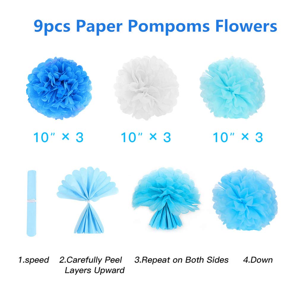 Blue Birthday Party Decorations - Balloons, Banners & Supplies for Kids & Adults - Perfect for Indoor & Outdoor Celebrations
