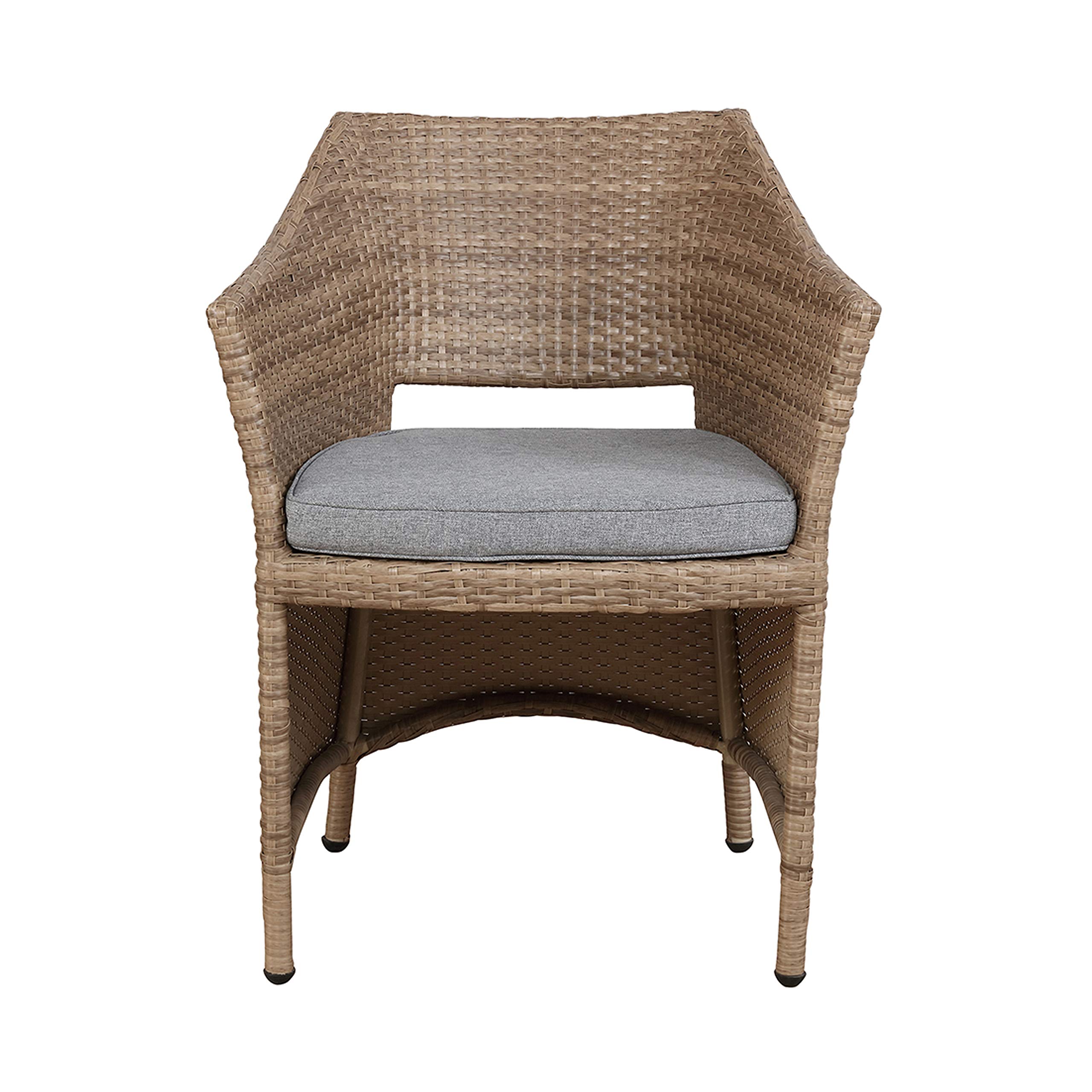 Kokoli All-Weather Outdoor Patio Conversation Set - 2 Durable Chairs with Cushioned Ottomans & 17