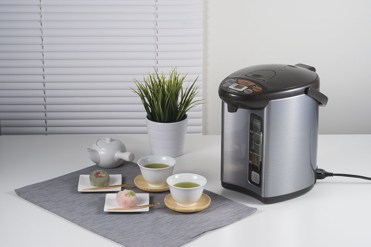Zojirushi CD-WCC30 Micom Electric Water Boiler & Warmer (3L, Silver) and NS-RPC10HM Rice Cooker (5.5-Cup Uncooked, Metallic Gray) - Perfect for Home, Office & Kitchen Use