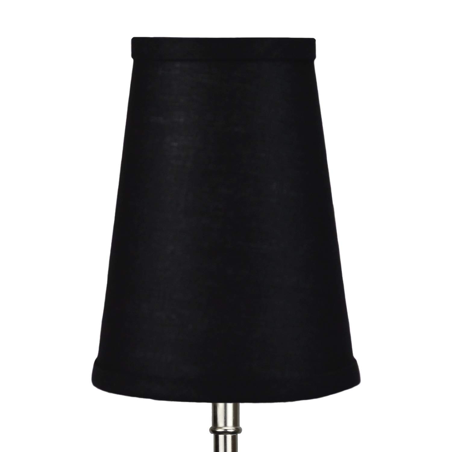 FenchelShades 4x6x8 Inch Designer Linen Black Lampshade with Spider Fitter - Perfect for Table Lamps, Floor Lamps & Living Room Lighting Decor