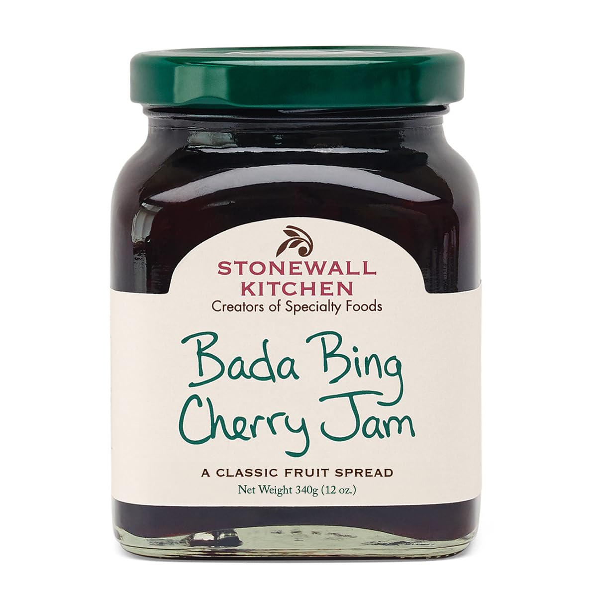 Stonewall Kitchen Bada Bing Cherry Jam - 12oz Jar, Sweet & Tangy Fruit Spread for Toast, Desserts & Gifts | All-Natural Ingredients, No Preservatives | Perfect for Breakfast, Baking & Gourmet Recipes