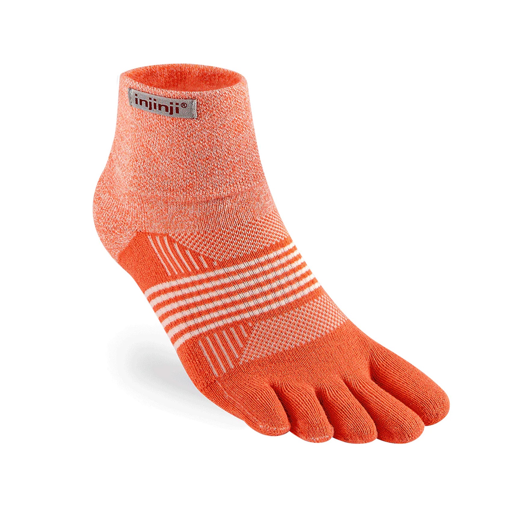 Women's Injinji Trail Midweight Mini Crew Socks - Toe Socks for Hiking, Running & Outdoor Activities - Breathable & Cushioned Performance Socks