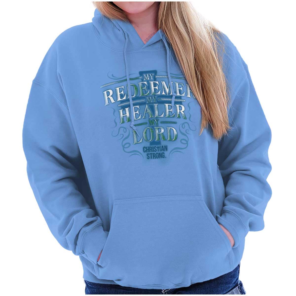 Christian Strong Redeemer Healer Lord Religious Hoodie Sweatshirt for Women - Faith-Inspired Comfort Wear for Church, Prayer & Daily Devotion
