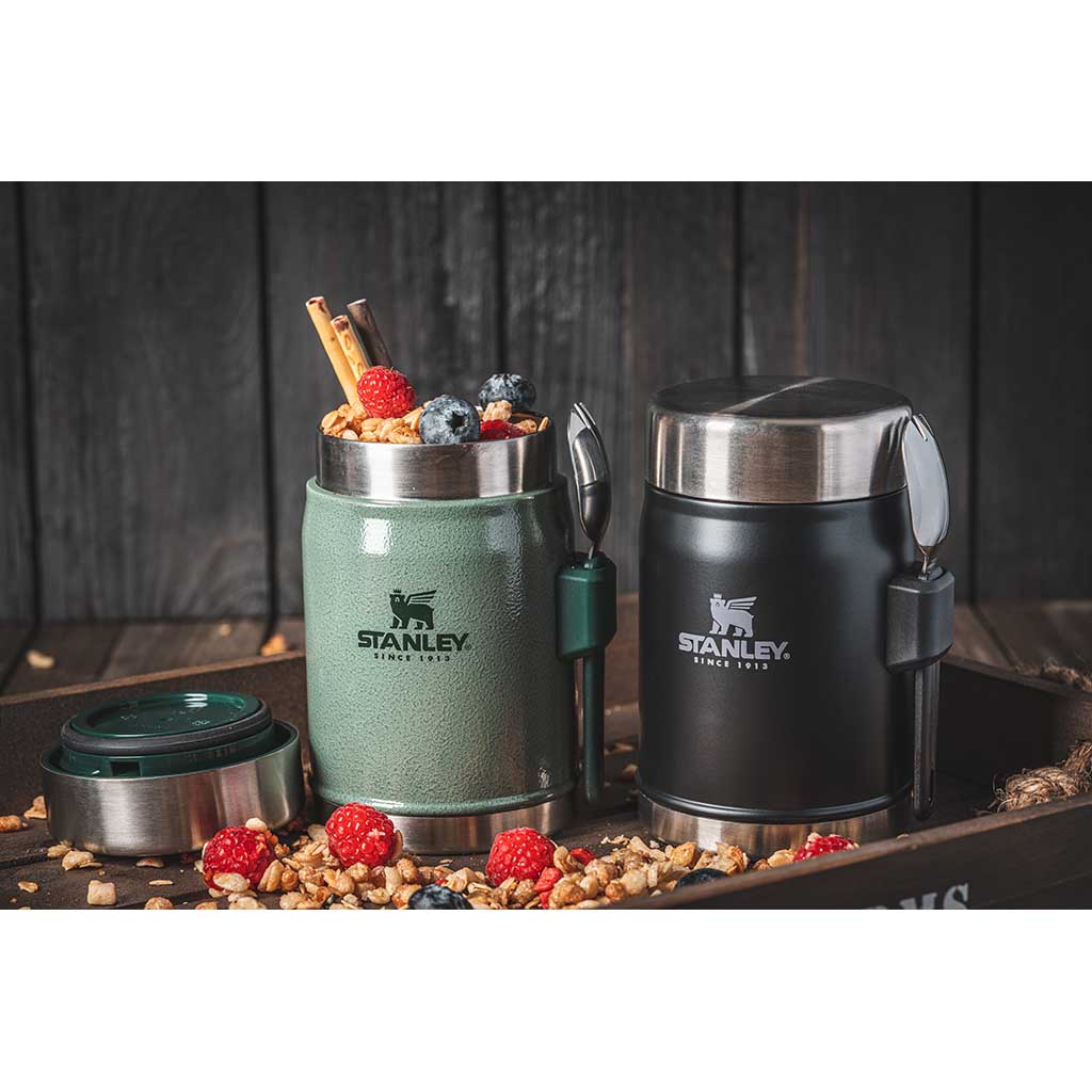 Premium Stainless Steel Insulated Food Jar with Spork - Keep Meals Hot or Cold for Hours - Perfect for Camping, Hiking, and Office Lunch