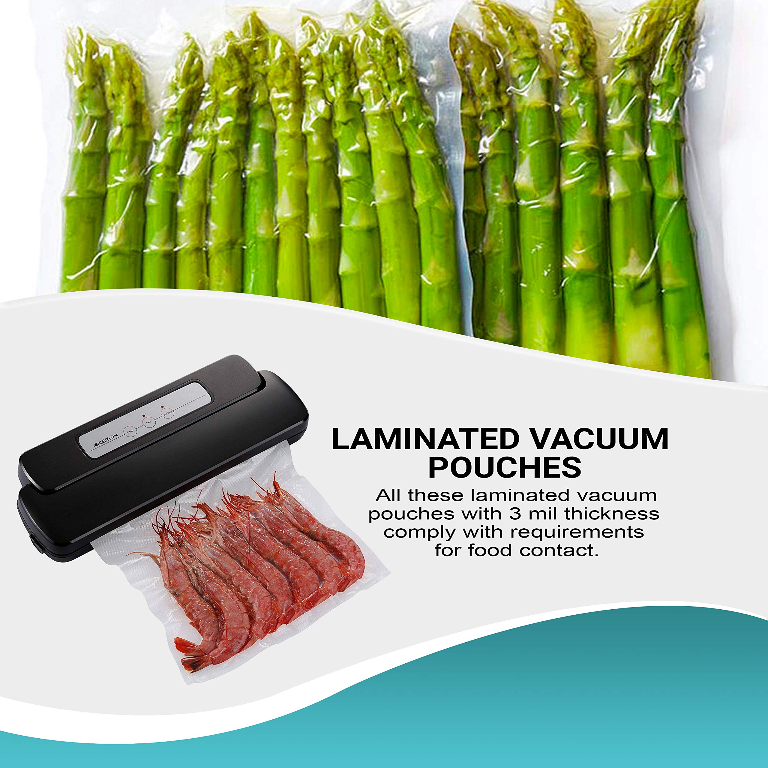 APQ 500 Pack Clear 12x18 Vacuum Sealer Bags - 3 Mil Thick Co-Extruded Polyethylene Food Storage Bags for Sous Vide, Meal Prep & Long-Term Freezer Storage | Commercial & Home Use