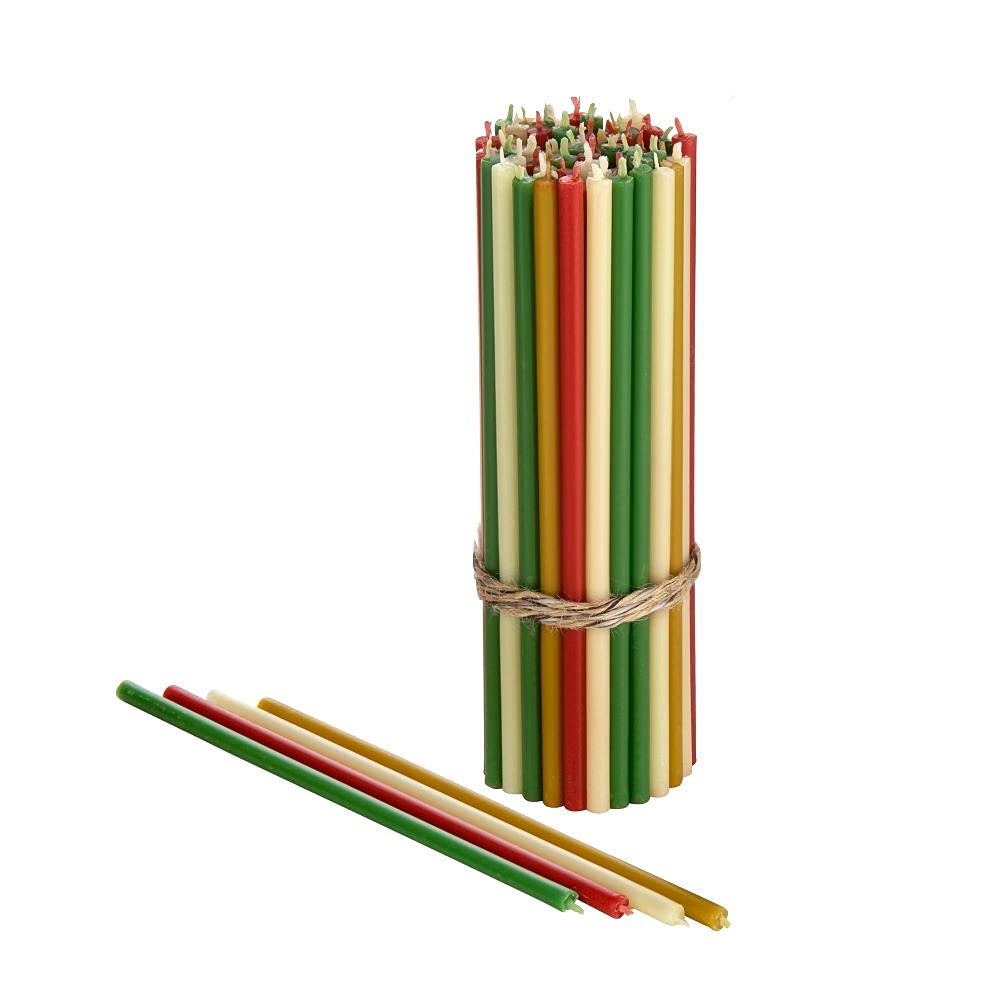Pure Beeswax Taper Candles - No-Drip Smoke-Free for Church & Home Decor - 6.5