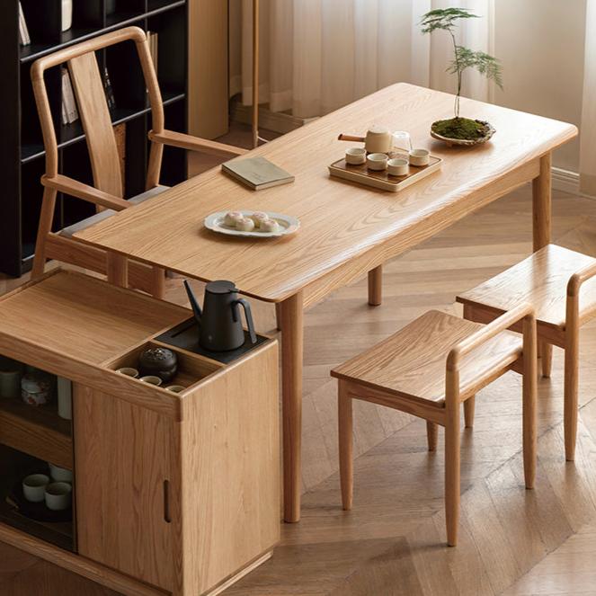 Solid Oak Wood Modern Coffee Table - Stylish & Durable Living Room Furniture for Home Decor & Entertaining