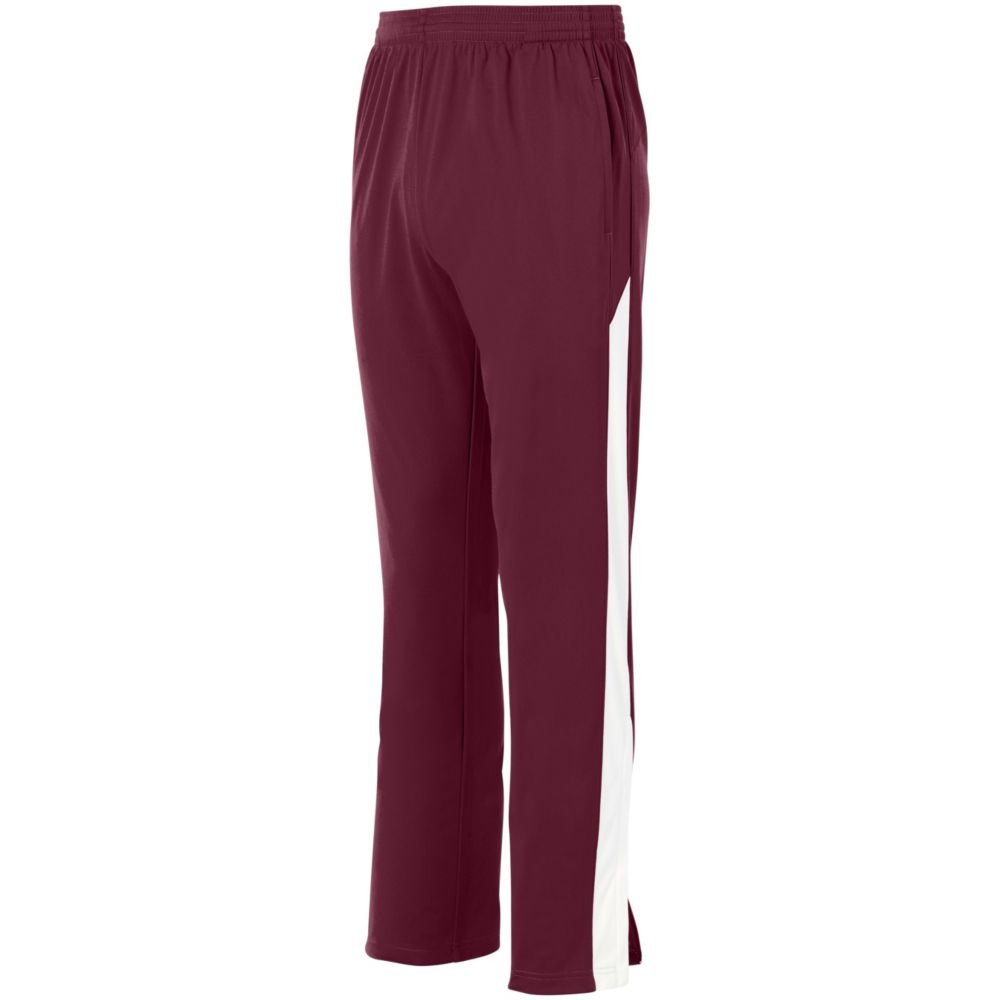 Augusta Sports Youth Medalist Pant 2.0 - Maroon & White Athletic Pants for Kids - Small Size - Perfect for Baseball, Soccer & School Sports