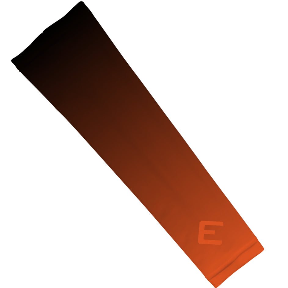 Orange Faded Arm Sleeves for Sports & Outdoor Activities - UV Protection Compression Sleeves for Running, Basketball, Cycling & Workout