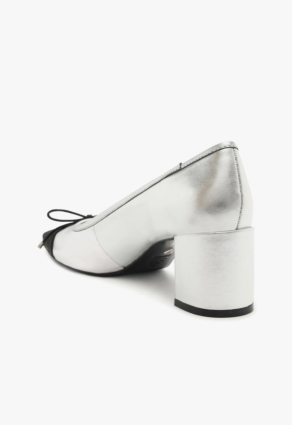 Arissa Women's Block Heel Metallic Leather Pumps - Stylish Pointed Toe Dress Shoes for Work, Party & Evening Events