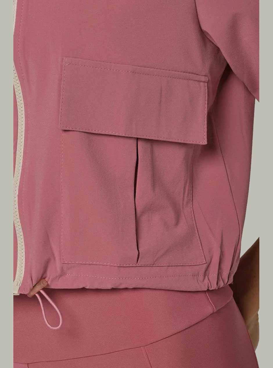 925 Sterling Silver Fit Women's Waterproof Short Jacket - Mauve Pink for Outdoor Hiking, Running & Casual Wear