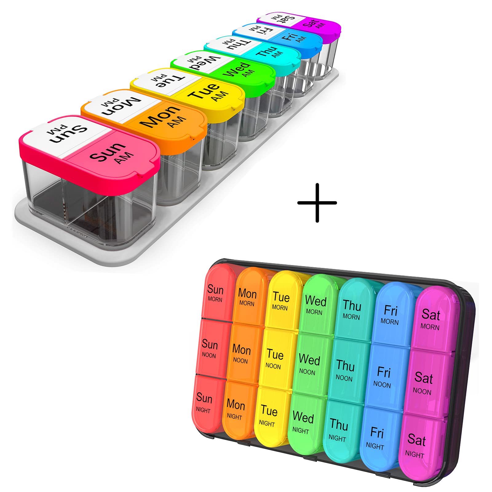 7-Day Large Pill Organizer Box - AM/PM & 3 Times Daily Medicine Case for Vitamins & Medications - Perfect for Travel, Home & Weekly Medication Management