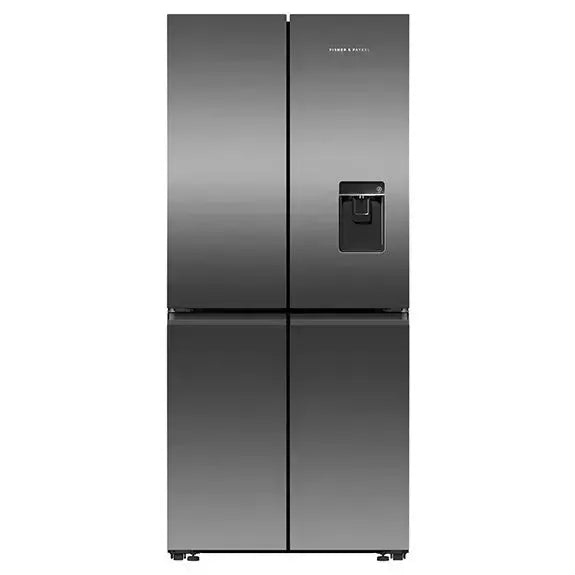 Fisher & Paykel 498L Quad Door Refrigerator Freezer with Ice & Water Dispenser - Dark Stainless Steel | Large Capacity Smart Fridge for Modern Kitchen & Family Use