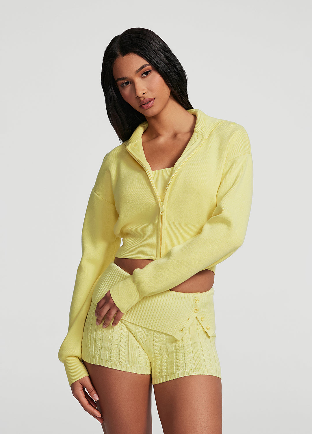 Women's Knit Cropped Zip Up Jacket - Lightweight Casual Cardigan for Spring & Fall - Perfect for Layering, Travel, and Everyday Wear