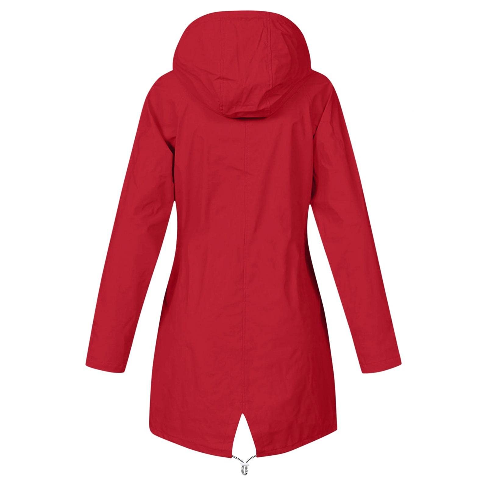 IGETELY Plus Size Rain Jackets for Women - Waterproof Lightweight Hooded Windbreaker, Outdoor Travel Trench Coat for Hiking, Commuting & Rainy Day Protection