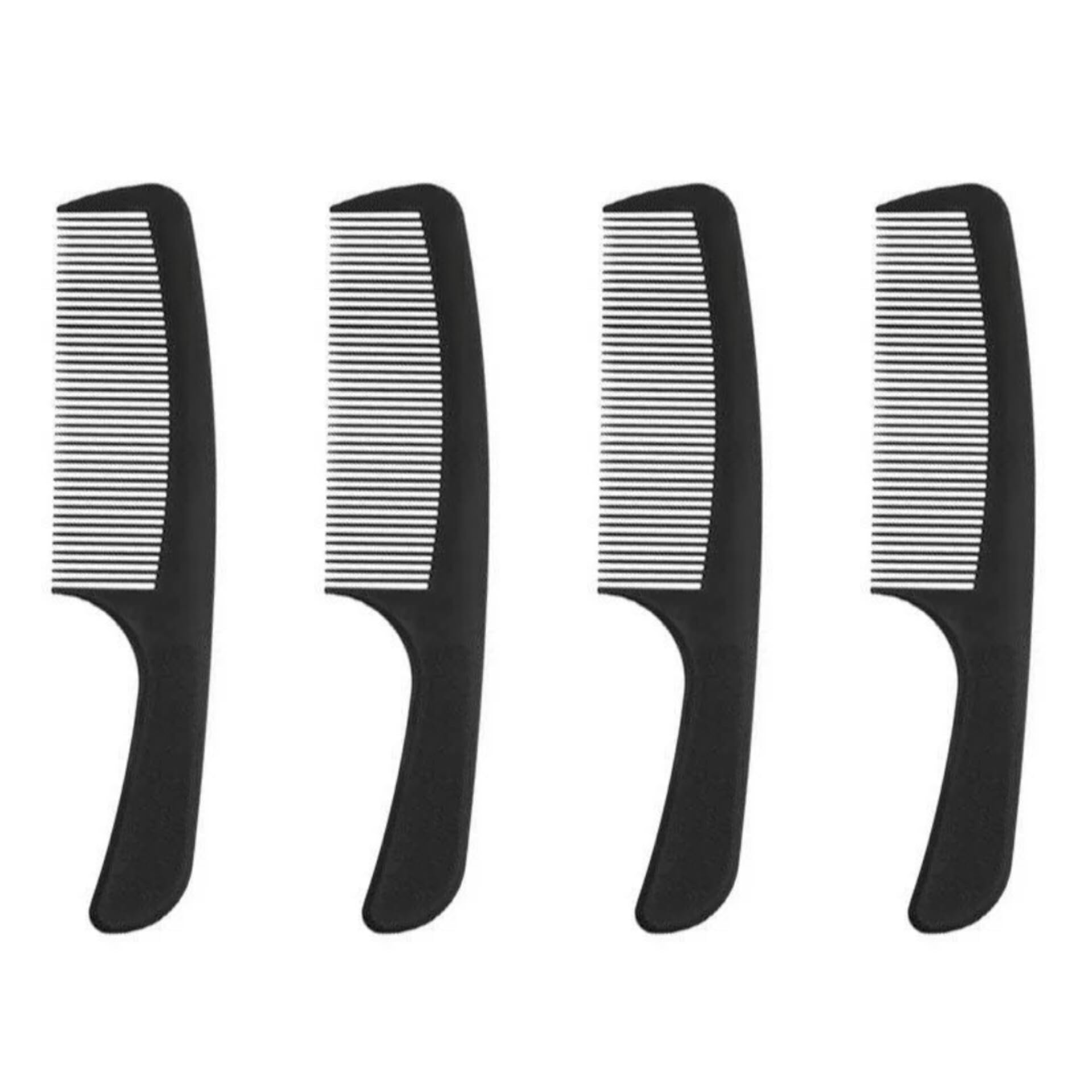 Premium Men's Pocket Comb with Handle - Compact & Durable Hair Styling Tool for Travel, Office & On-the-Go (4-Pack) - Perfect for Grooming, Beards & Quick Hair Fixes