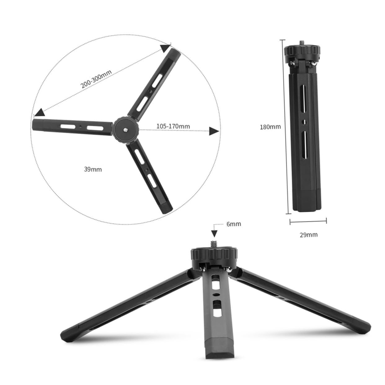 OSALADI 3-Pack Foldable Mini Tripod Stand for iPhone & Smartphones - Portable Adjustable Phone Tripod with 4-Level Height (Tabletop/Floor Use) - Perfect for Vlogging, Live Streaming & Photography