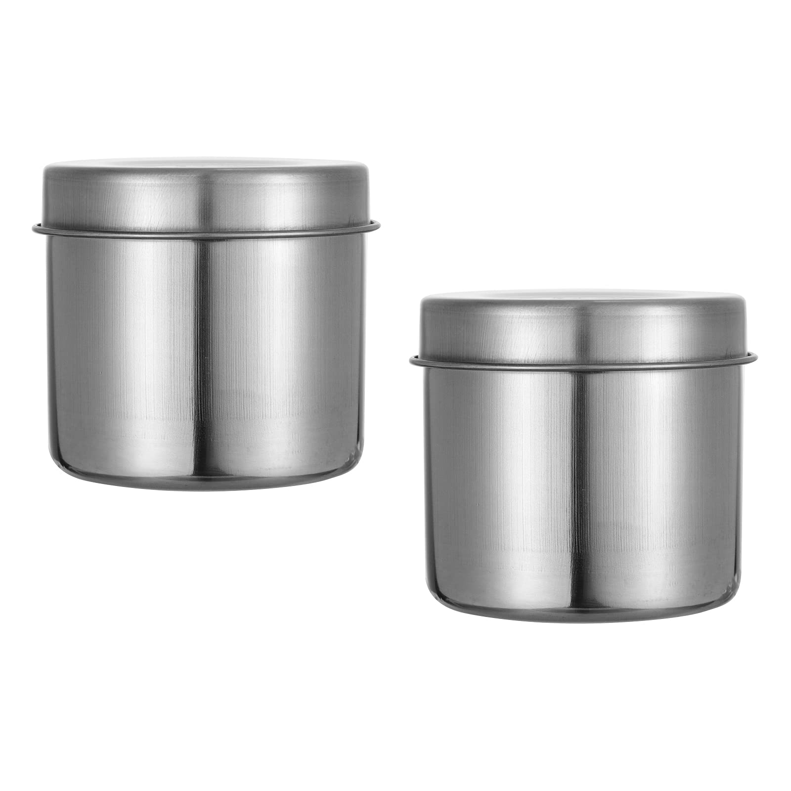 Stainless Steel Storage Containers - 2pcs Home Can Holders for Kitchen & Pantry
