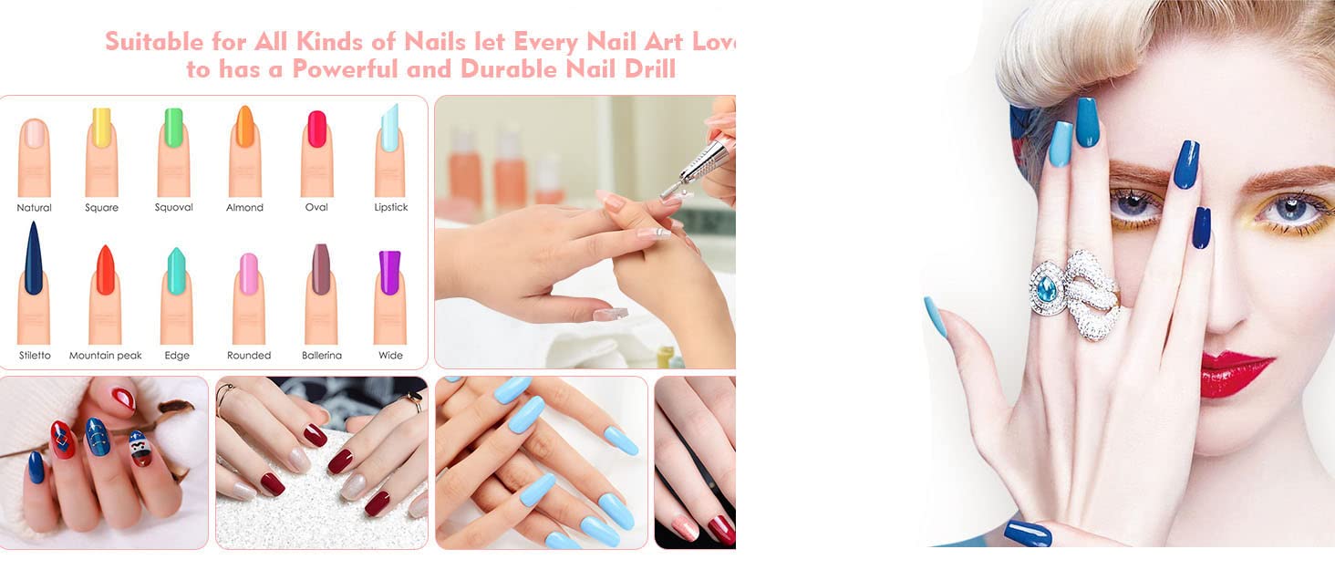 Qtavia 5-in-1 Nail Dust Collector & Polishing Machine - 30000RPM High-Speed Nail Art Vacuum with LED Desk Lamp for Professional Salon & Home Manicure | Perfect for Nail Technicians & DIY Enthusiasts