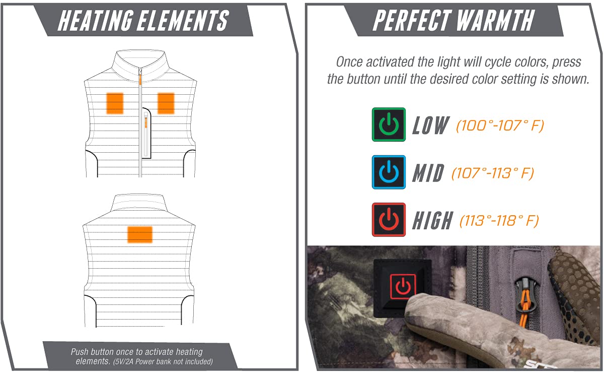 ScentLok BE:1 Reactor Plus Men's Electric Heated Hunting Vest - Warm Winter Gear for Outdoor Hunting & Cold Weather Activities
