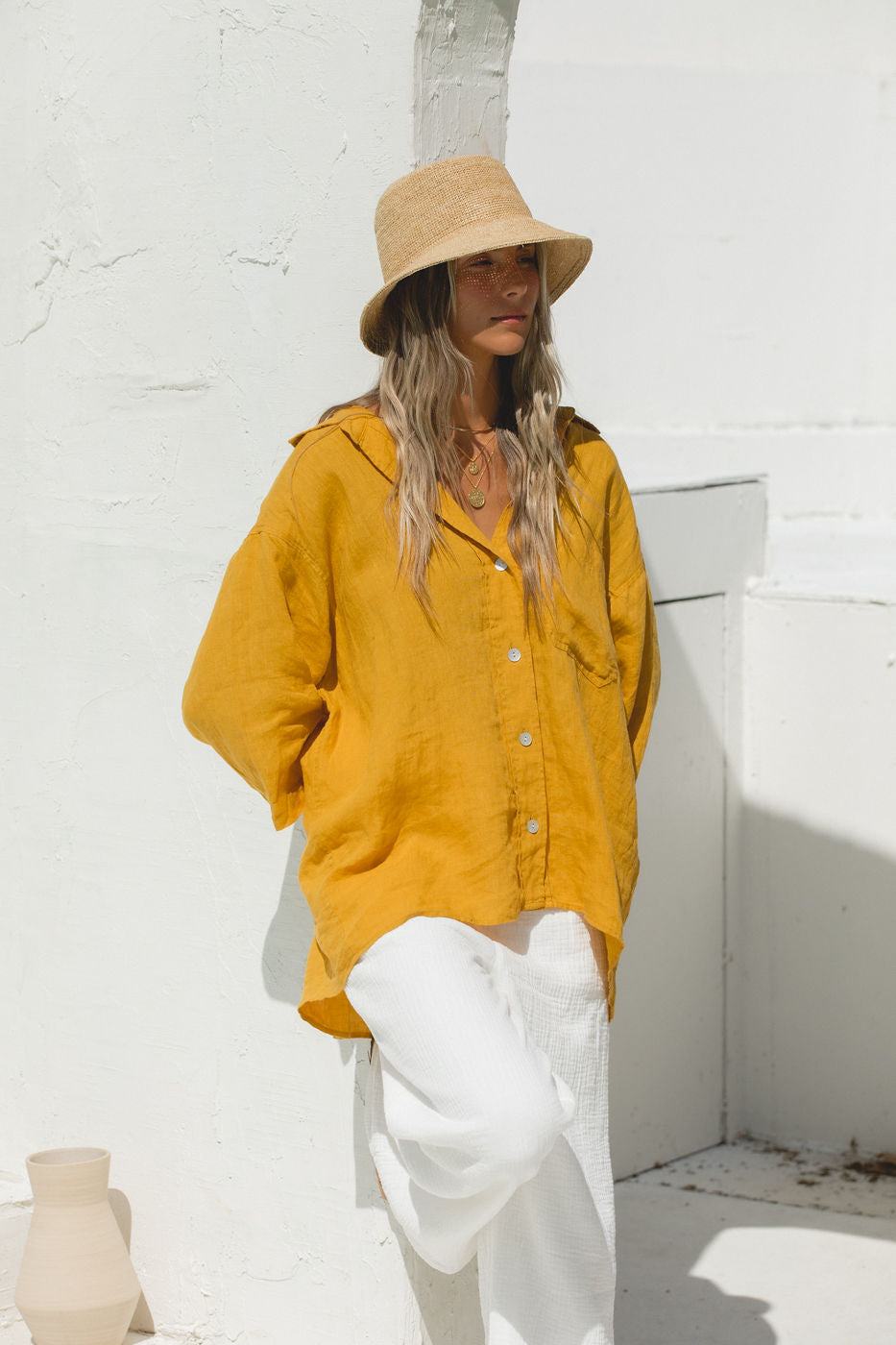 Sea Breeze Washed Linen Top for Women - Soft & Breathable Summer Blouse - Perfect for Beach Vacations, Casual Outings & Boho Style