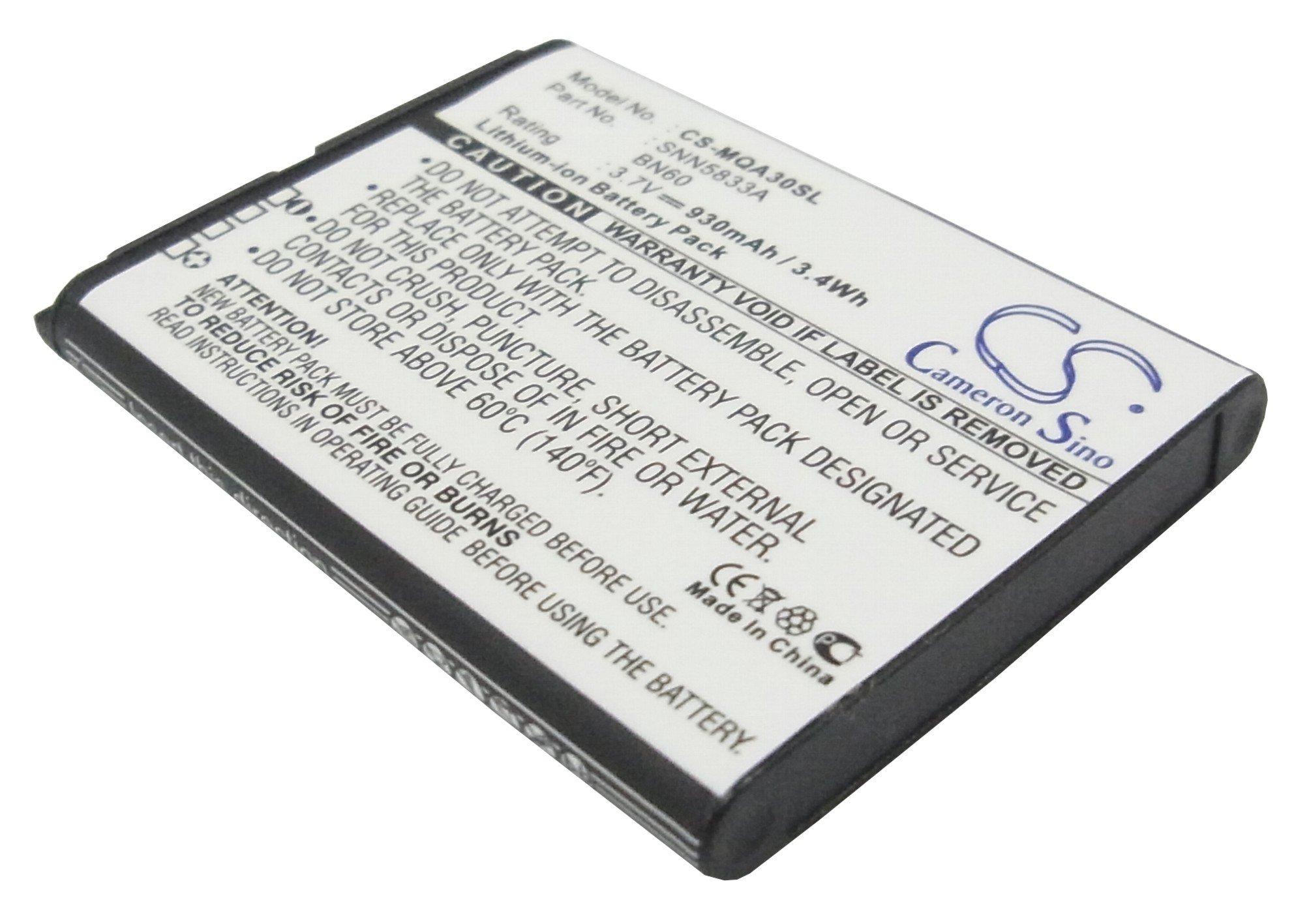 Cameron Sino 930mAh Battery for Motorola V860 Barrage - Long Lasting Power for Outdoor Use