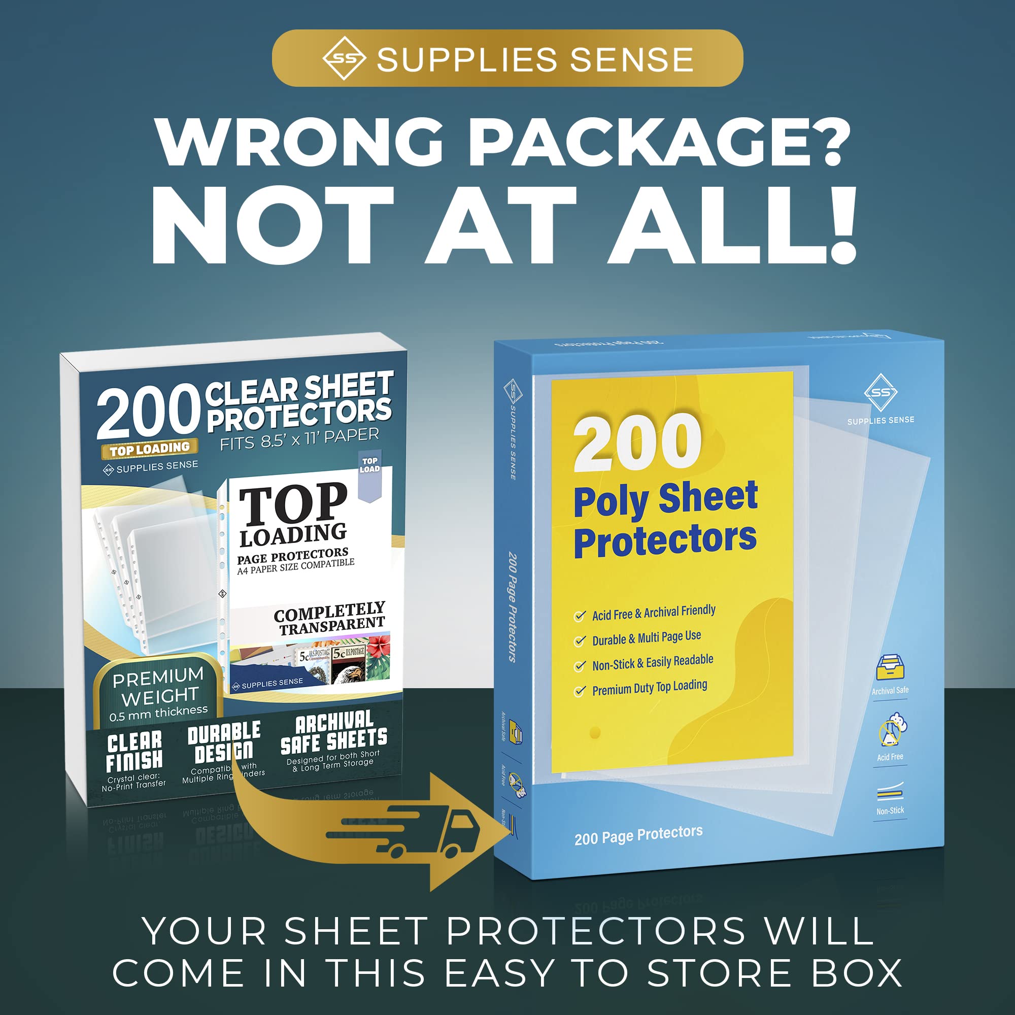 200 Premium Clear Plastic Sheet Protectors for 3 Ring Binder - 8.5 x 11 Page Protectors Sleeves for Paper & Documents - Perfect for School, Office & Home Organization